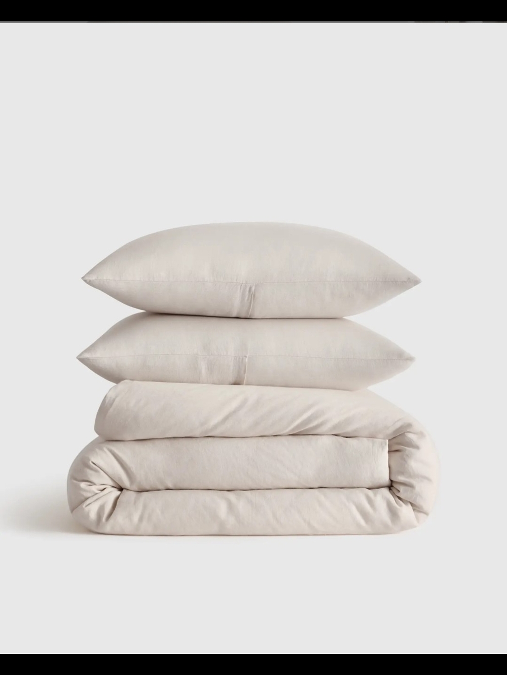 Quince European Linen Duvet Cover Set With Shams Full Queen Sand